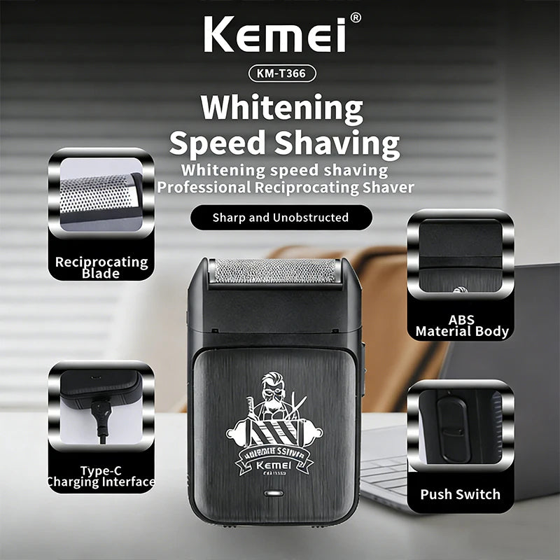 Kemei KM-2299 KM-T366 2 in 1 Professional Hair Clipper Set for Men Electric Oil Head Hair Trimmer Shear Carving Pusher Razor