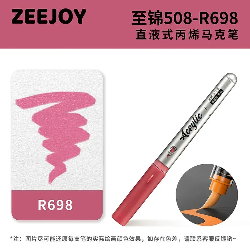 ZEEJOY 120/12/1 Colors Direct Liquid Acrylic Marker Pens Waterproof Pen Soft Brush Nib for Manga School Art Supplies Stationery