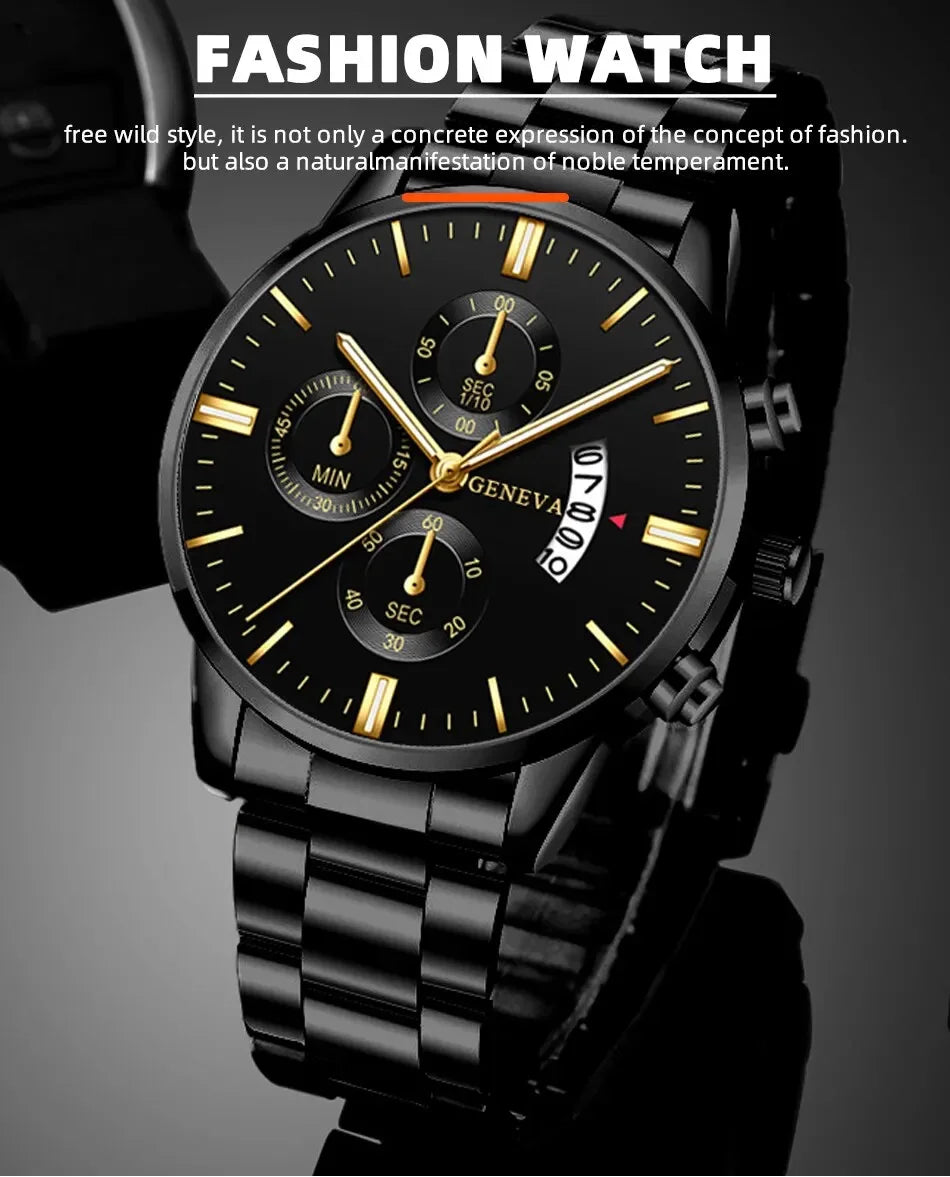 Mode Herren Edelstahl Uhr Luxus Kalender Quarz Armbanduhr Herren Business Uhren für Männer Uhr Montre Homme