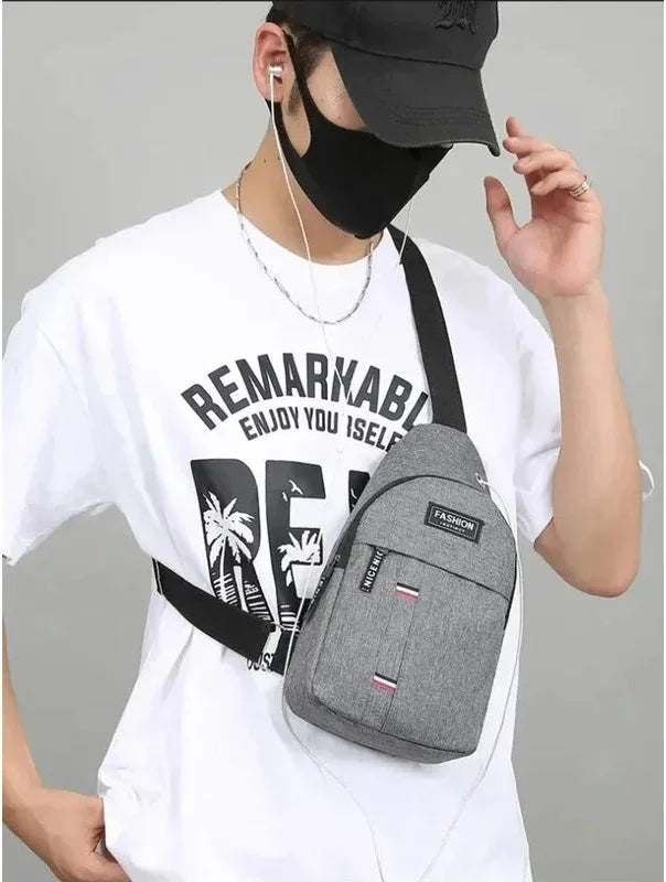 Classic Fashion Canvas Waterproof Sling Chest Crossbody Bag Sport Travel Outdoor Bag Practical Casual Daily Carry Capacity Bags