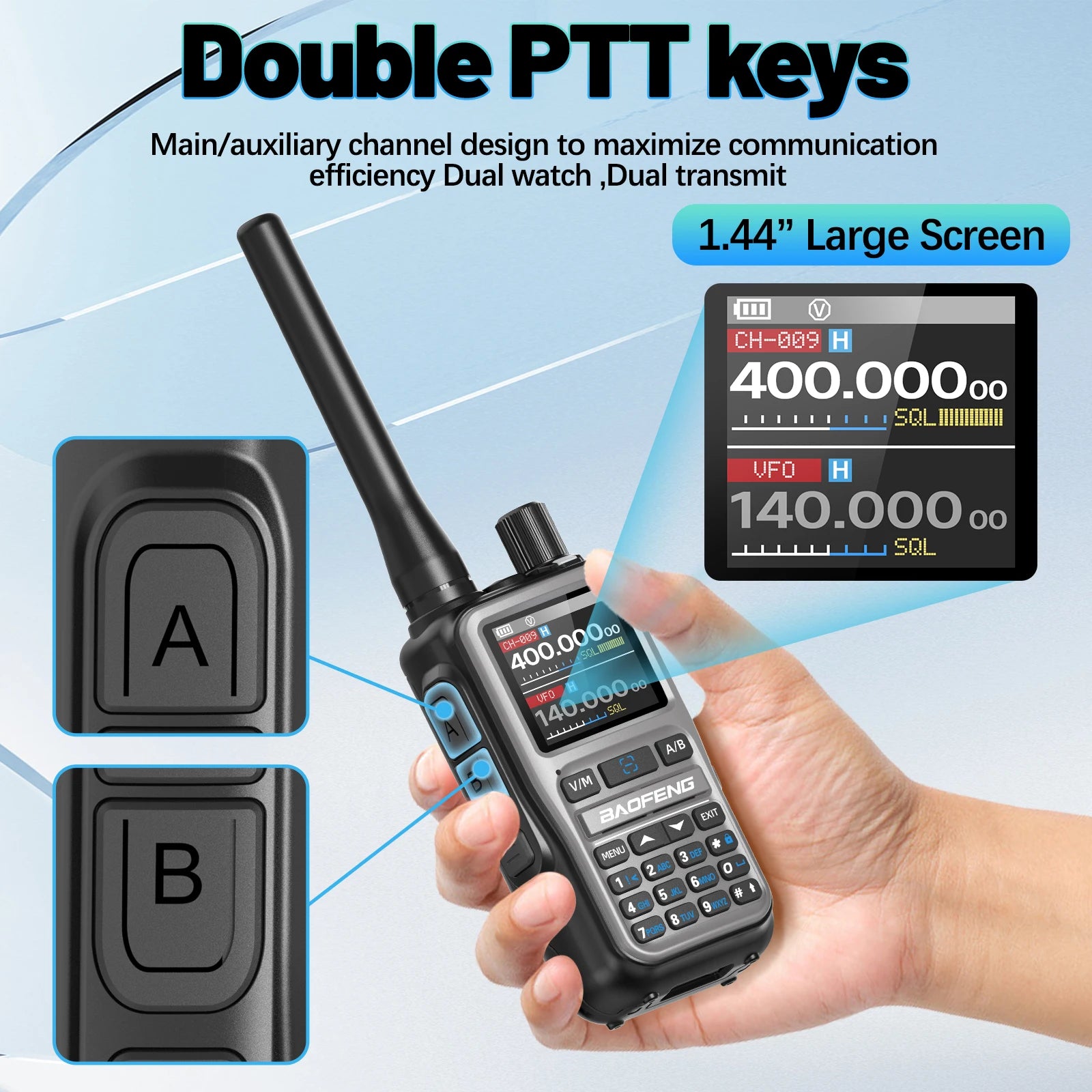 BAOFENG UV-5R Mini Walkie Talkie Multi Band Bluetooth Programming Wireless Copy Frequency 999CH AM FM Long Range Two Way Radio - Shoppiline