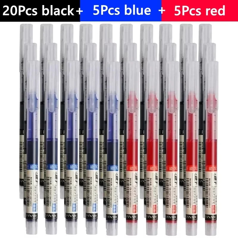 3-102Pcs/set High Quality Needle Type Gel Pens Straight Liquid Ballpoint Pen Kawaii Stationery School Office Supplies Writing