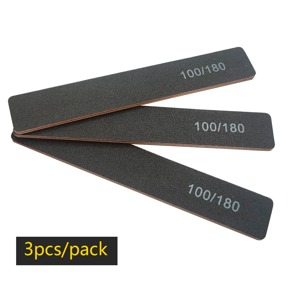 Nagelfeile Buffer 100/180 Körnung Halbmond Nagelfeilen Doppelseitiges Schmirgelpapier Nagel schleifen Gel Nagellack Maniküre-Werkzeug