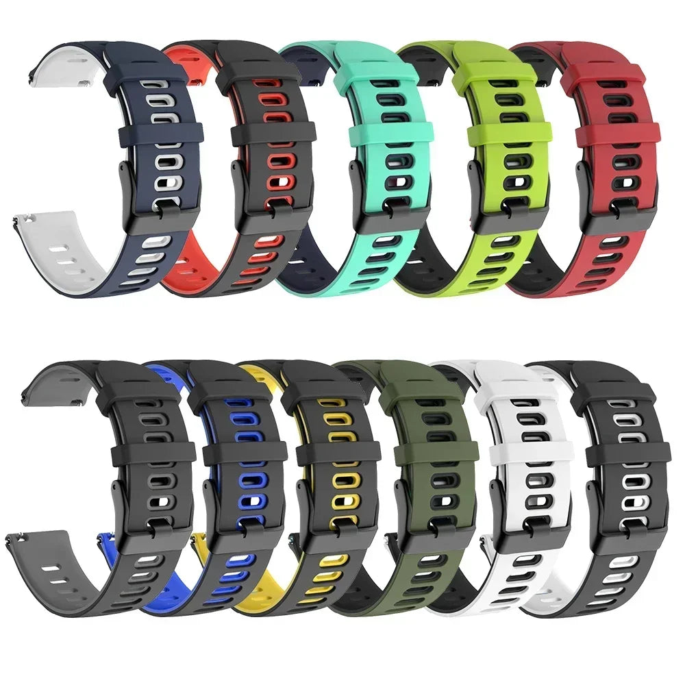 20mm 22mm Strap For Samsung galaxy watch 7 6 5 4 5 pro 44mm/40mm Silicone bracelet Huawei Watch gt 2/3/4/2e Amazfit bip strap