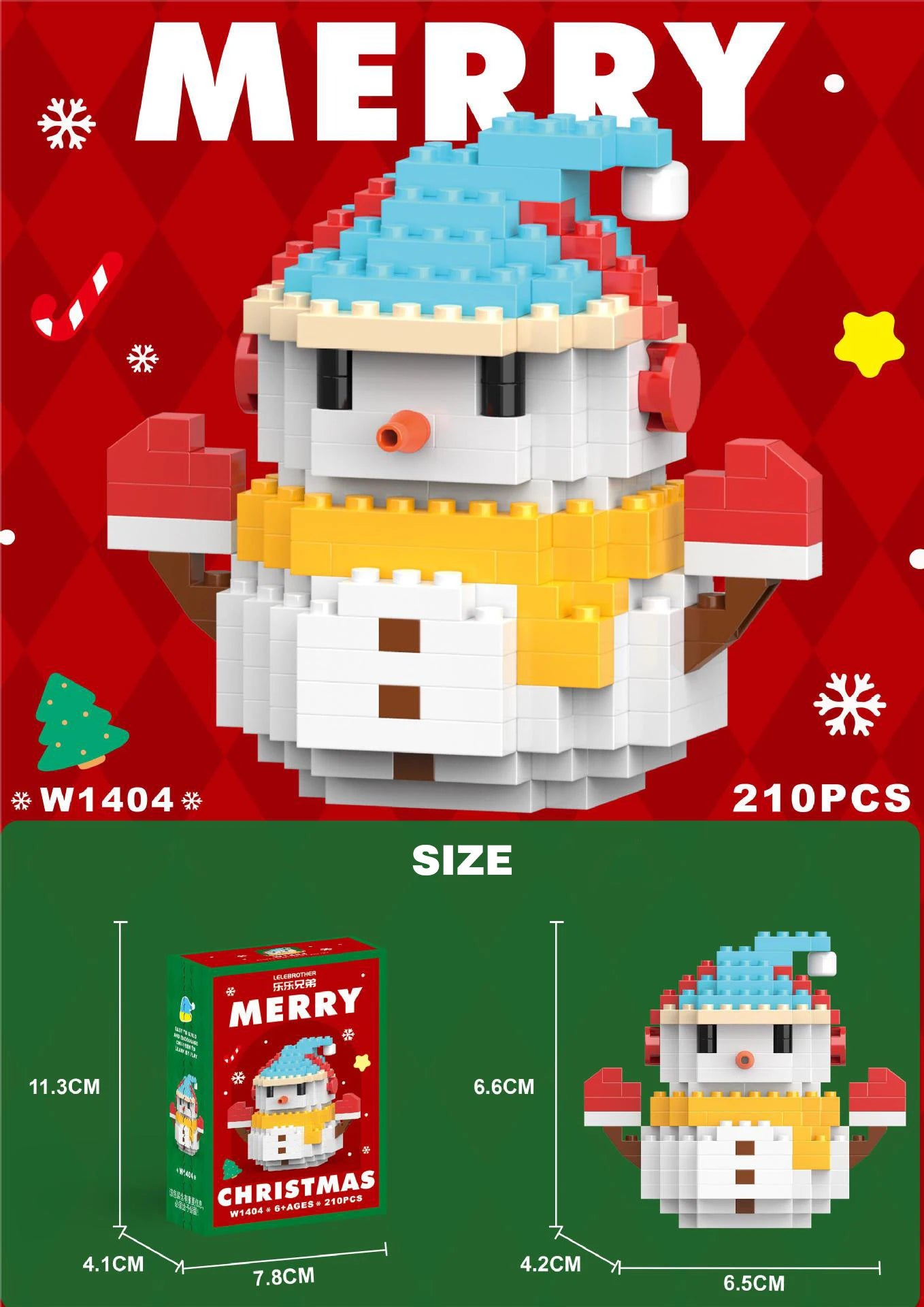 DIY Christmas Santa Claus Building Blocks Set Christmas Themed Brick Ornaments Mini Block Figures Christmas Birthday Gifts