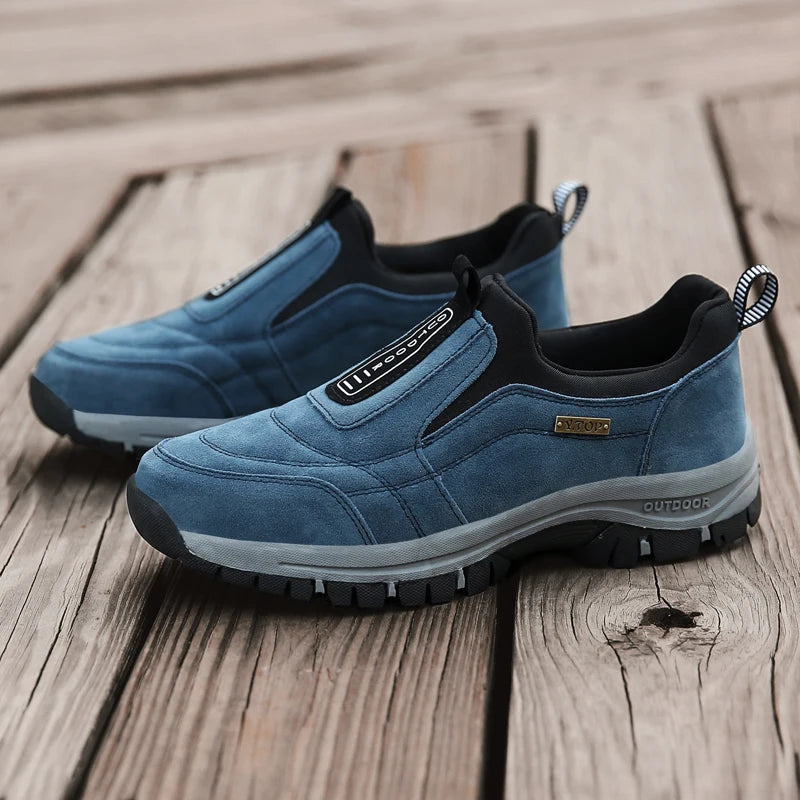 Classic Outdoor Men Sneakers Spring Slip On Casual Shoes Breathable Suede Leather Shoe Anti-skid Walking Shoe Hot Sale Footwear