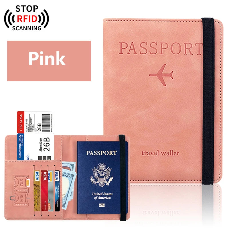 Reisepasshülle für Reiseutensilien Reisepass-Brieftaschen-Etui für Reisezubehör, Reisepassbuchhüllen für Damen/Herren