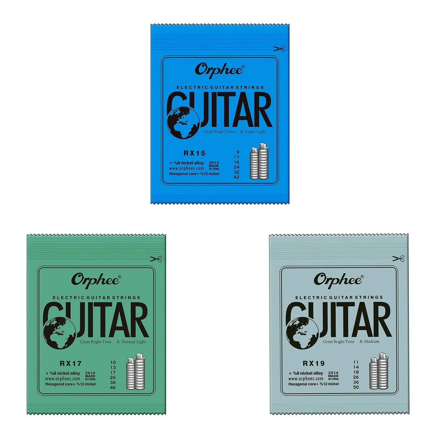Orphee 1/5/10 Pcs Electric Guitar Strings Set RX Series Hexagonal Carbon Steel 6 String for Electric Guitar Accessories&Parts