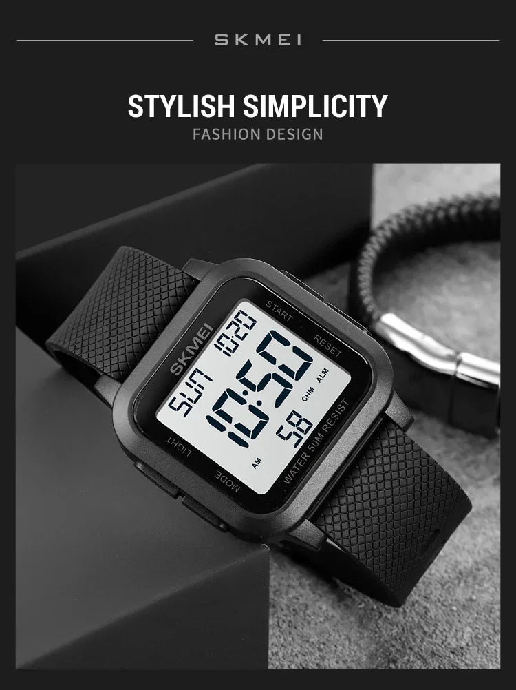 SKMEI 1894 Sport Electronic Watch for Men Shockproof Waterproof Countdown Mens Wristwatch Military Alarm Clock 1960 Reloj Hombre