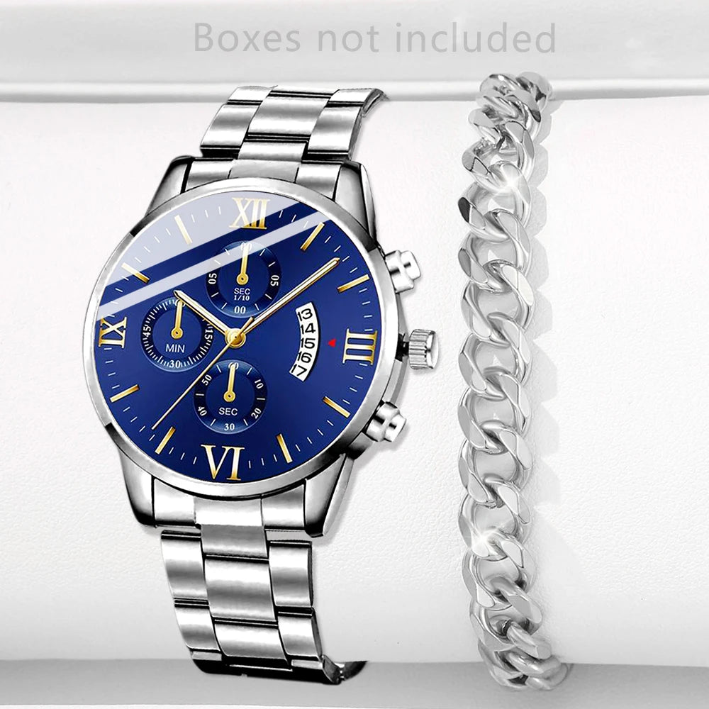 Mode Herren Edelstahl Uhr Luxus Kalender Quarz Armbanduhr Herren Business Uhren für Männer Uhr Montre Homme