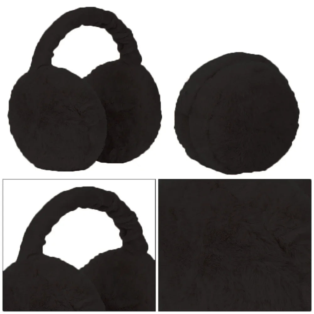 Soft Plush Earmuffs for Men and Women Outdoor Cold Protection Warm Winter Ear Warmers Solid Color Fashion
