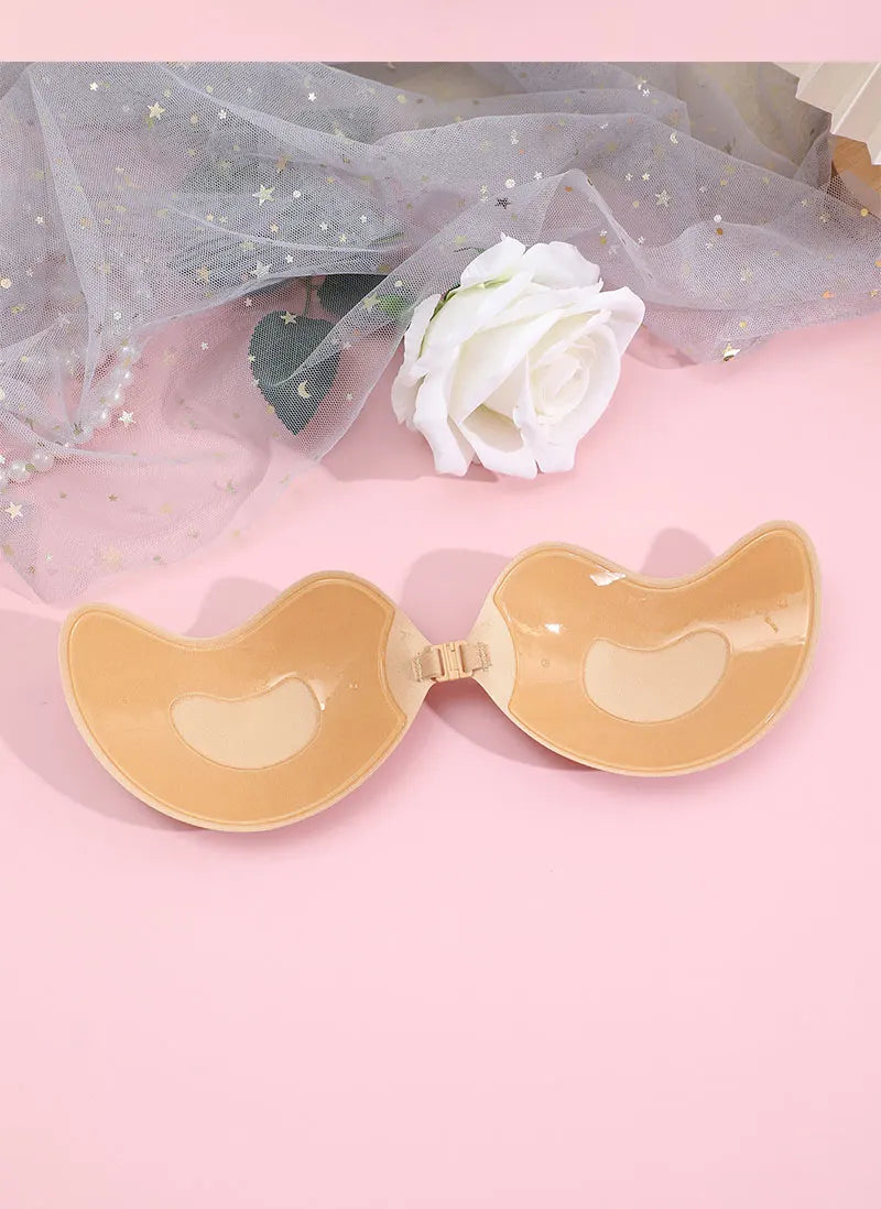FINETOO 1-15PCS Women Invisible Nubra Breast Patch Tow-Color Hypoallergenic Mango Cup bra Silicone Non-Falling Off Thin