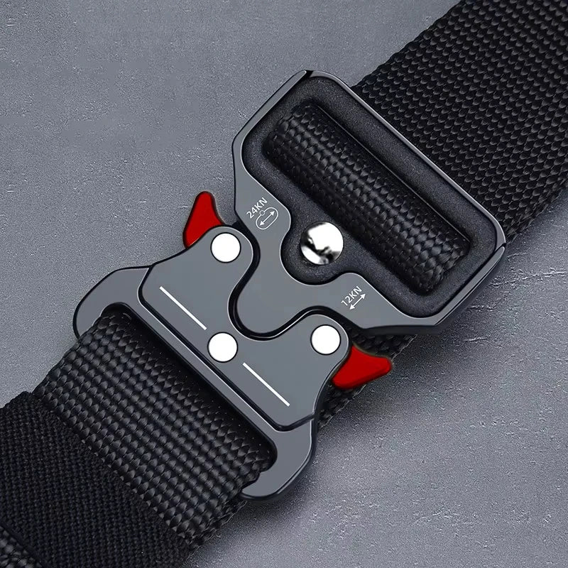 1 Piece Men's Tactical Sports Belt, Quick Release Symmetrical Buckle, Polyester Fiber, Suitable for Outdoor Training Military
