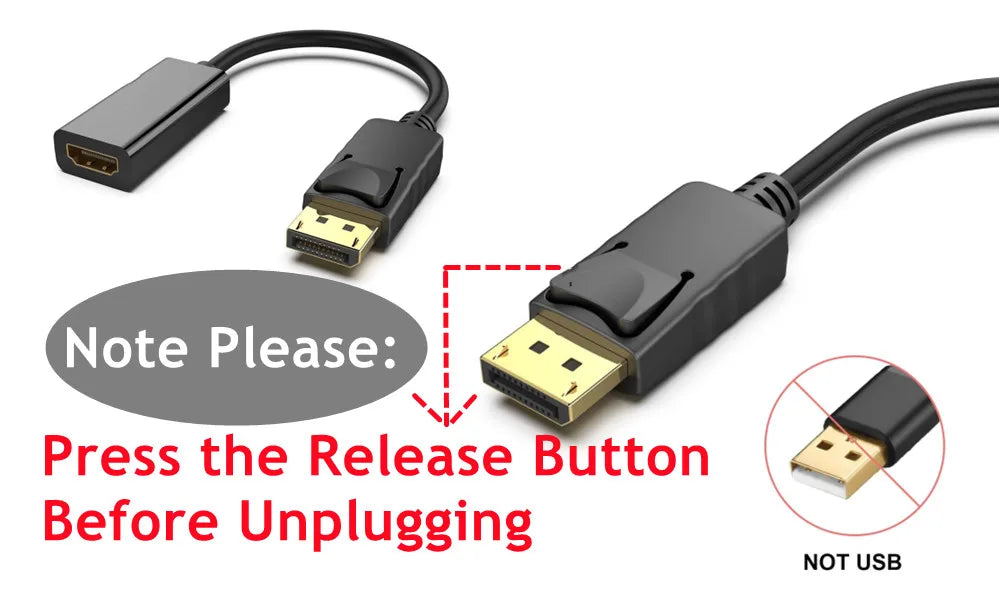 DP to HDMI Adapter Converter 4K 1080P Male to Female DisplayPort to HDMI-Compatible Video Audio Adapter Cable for PC TV Laptop