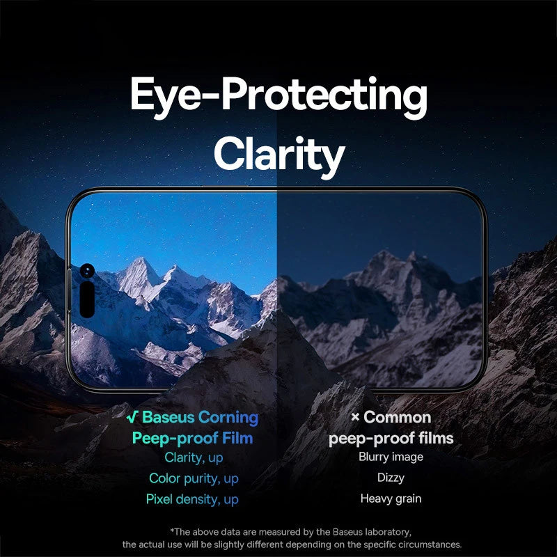 Baseus 0.4mm Corning Tempered Glass for iPhone 17 16 15 14 13 Pro Max Plus Screen Protector Anti-Peeping Auto Installation Film - Shoppiline