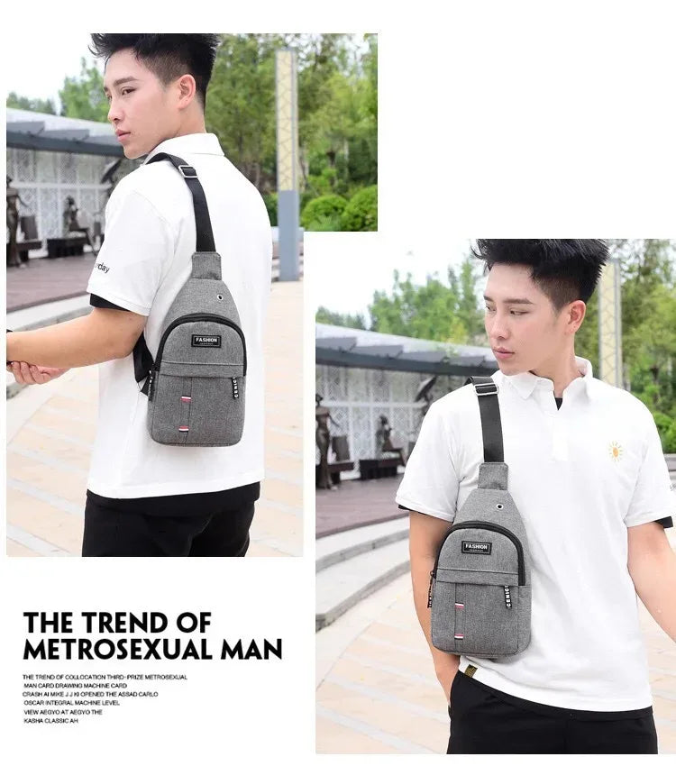 Men's Waterproof Chest Bag, Adjustable Shoulder Strap, Large Capacity, Outdoor Sports, Casual Fashion，water-resistant Fabric