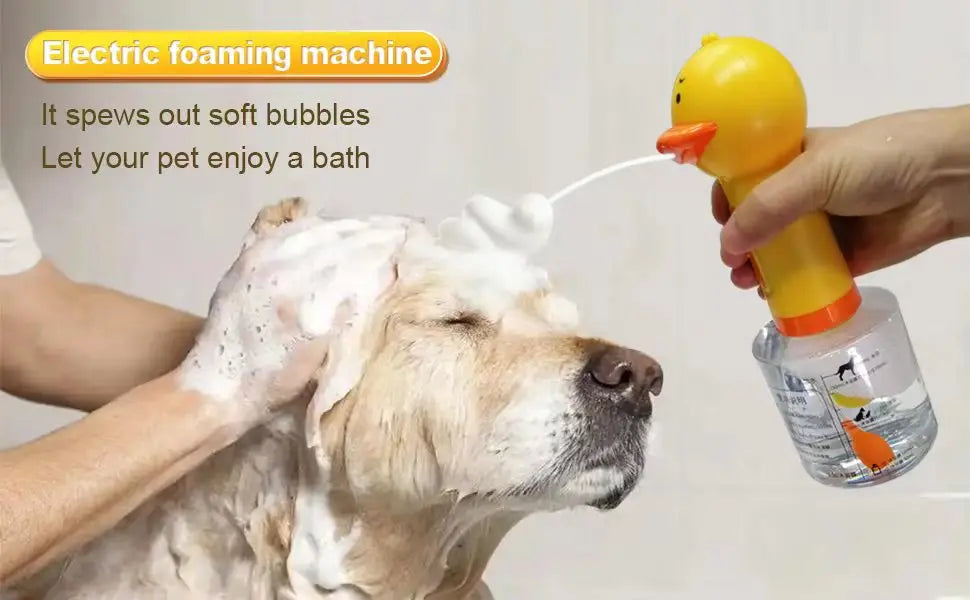 Cute Duck Pet Cleaning Bathing Electric Foam Machine Usb Charging Automatic Soap Dispenser Foam Machine Pet Accessories