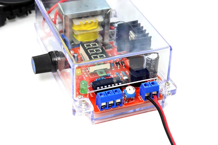 Electronic DIY LM317 Adjustable Voltage Regulated Kit DC Step-down Power Supply Making Parts With Case Soldering Assembly 220V - Shoppiline