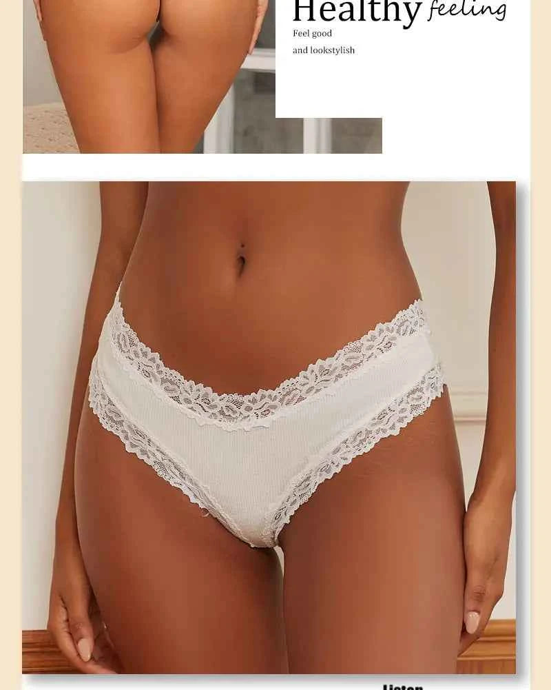 3PCS/Set Women Sexy Lace Panties Cotton Seamless Brazilian Panties Female Sexy Low Rise Soft Underwear G-String Lingerie S-XL