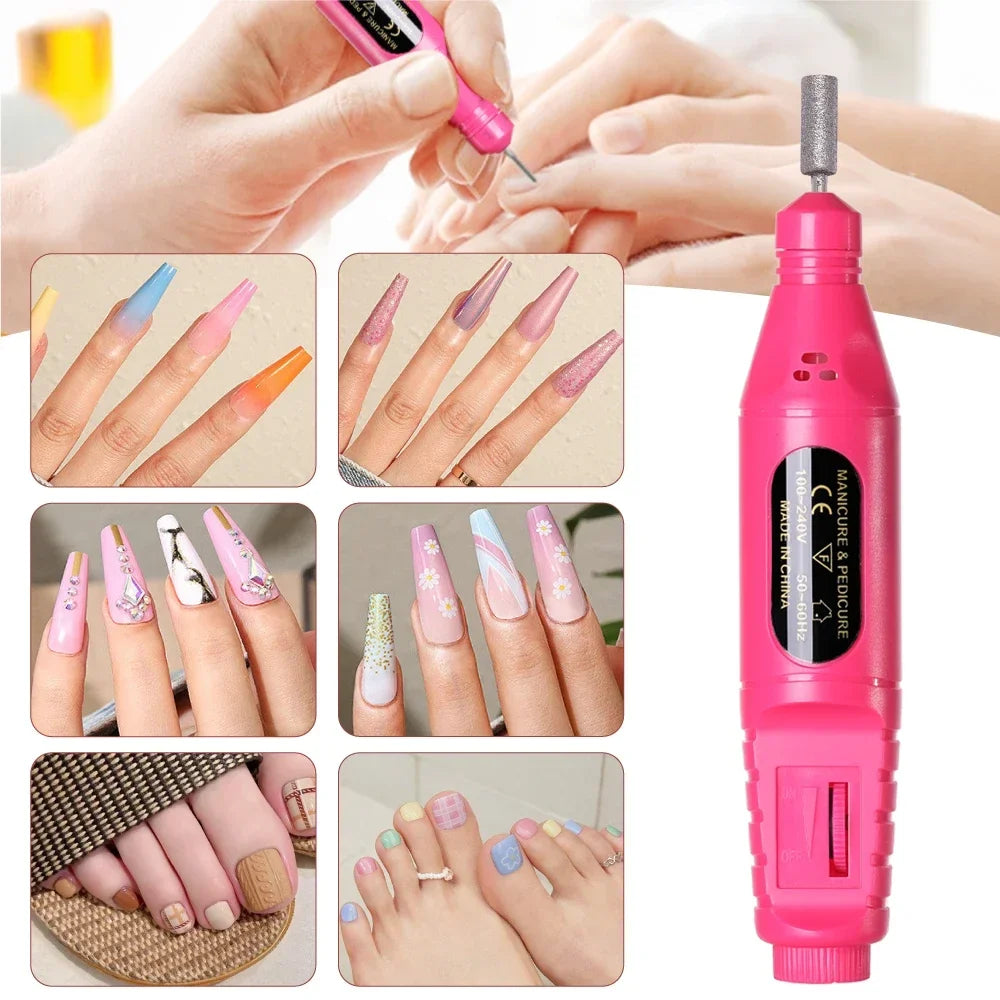 6-in-1 Professional Electric Nail Drill Kit – Nail File Pen for Filing, Polishing & Exfoliating