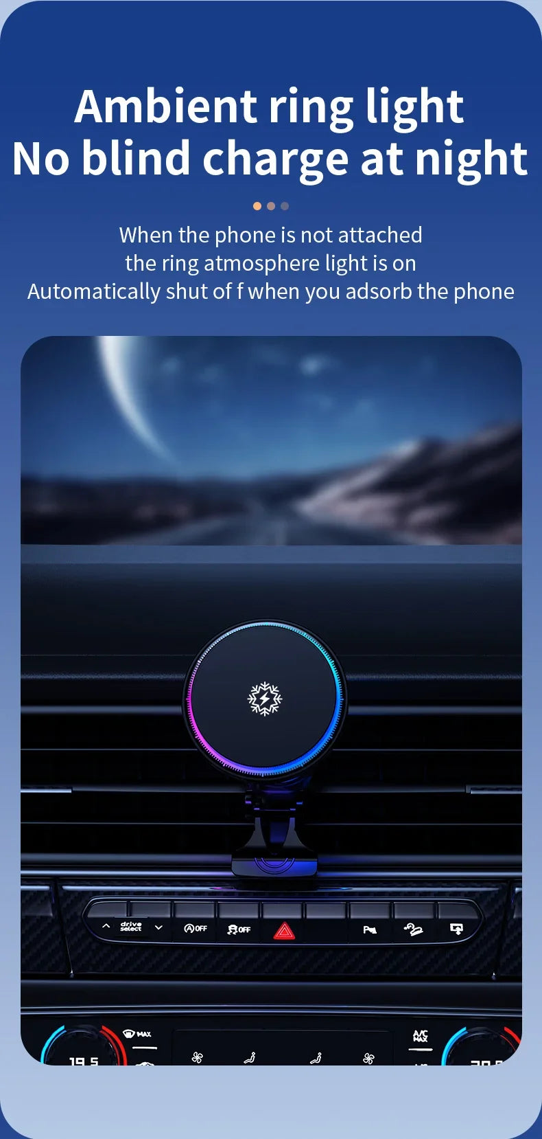 Ice Cooling Magnetic Wireless Car Charger Fast Charging Station for iPhone 17 16 15 14 13 Pro Max MacSafe Car Phone Holder Stand - Shoppiline