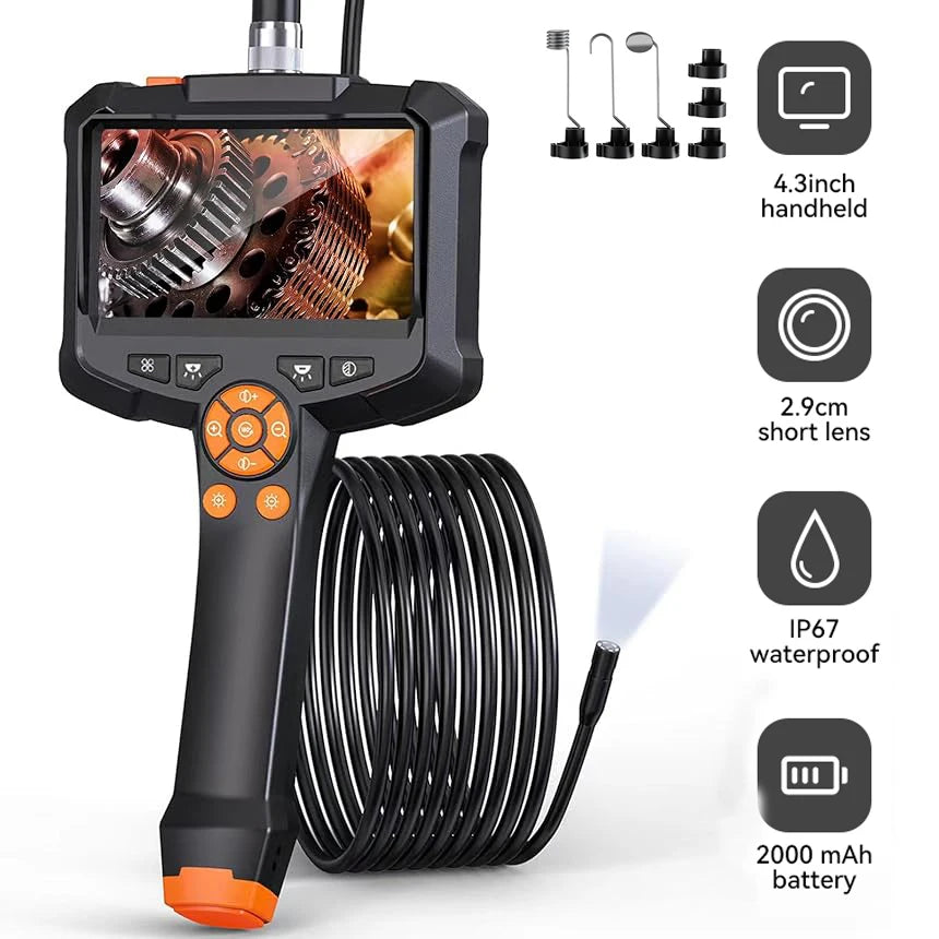 Industrial Endoscope Camera 4.3 "Single Dual Lens HD 1080P Car Inspection Borescope IP67 Waterproof Sewer Camera With LED - Shoppiline