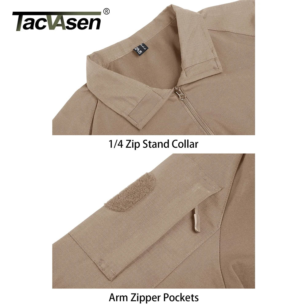 TACVASEN Men's Short Sleeve T-Shirts With Zipper Pockets Mens Summer Solid T Shirts Safari Tee Shirts Hiking Work Clothing - Shoppiline