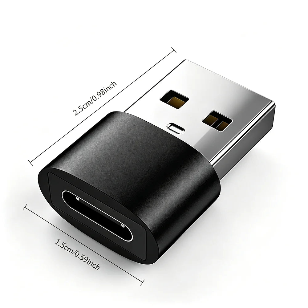 3-Pack USB to USB C Adapter, USB C Female to USB Male Super Fast Charging and OTG Converter Compatible with iPhone 15/14/13/12