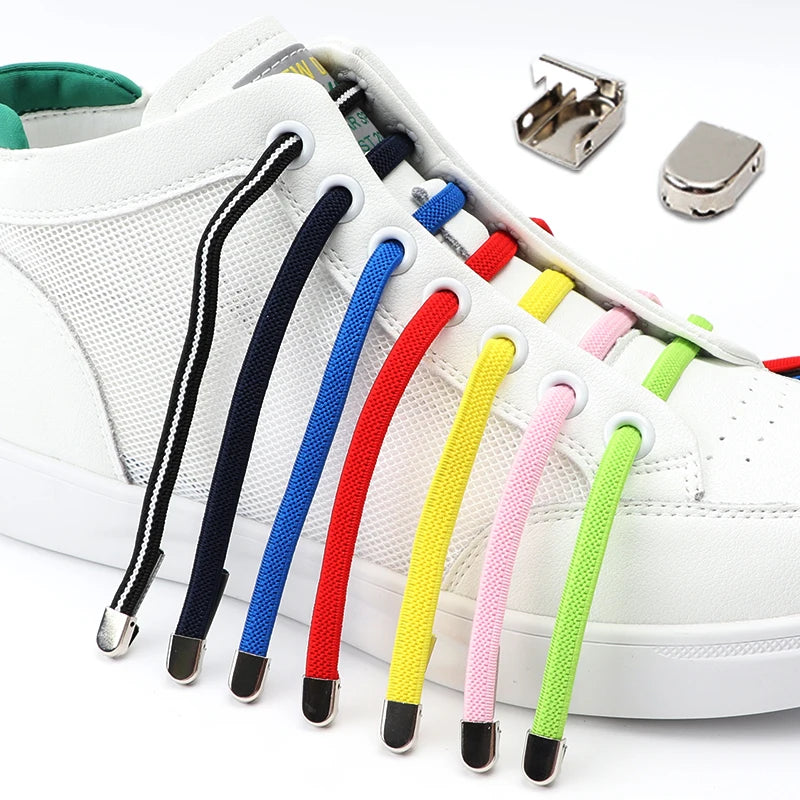 Gummiband-Schnürsenkel ohne Binden, Einheitsgröße für Erwachsene und Kinder, Sportschuh-Schnürsenkel, schnürsenkellos, flach, dehnbar