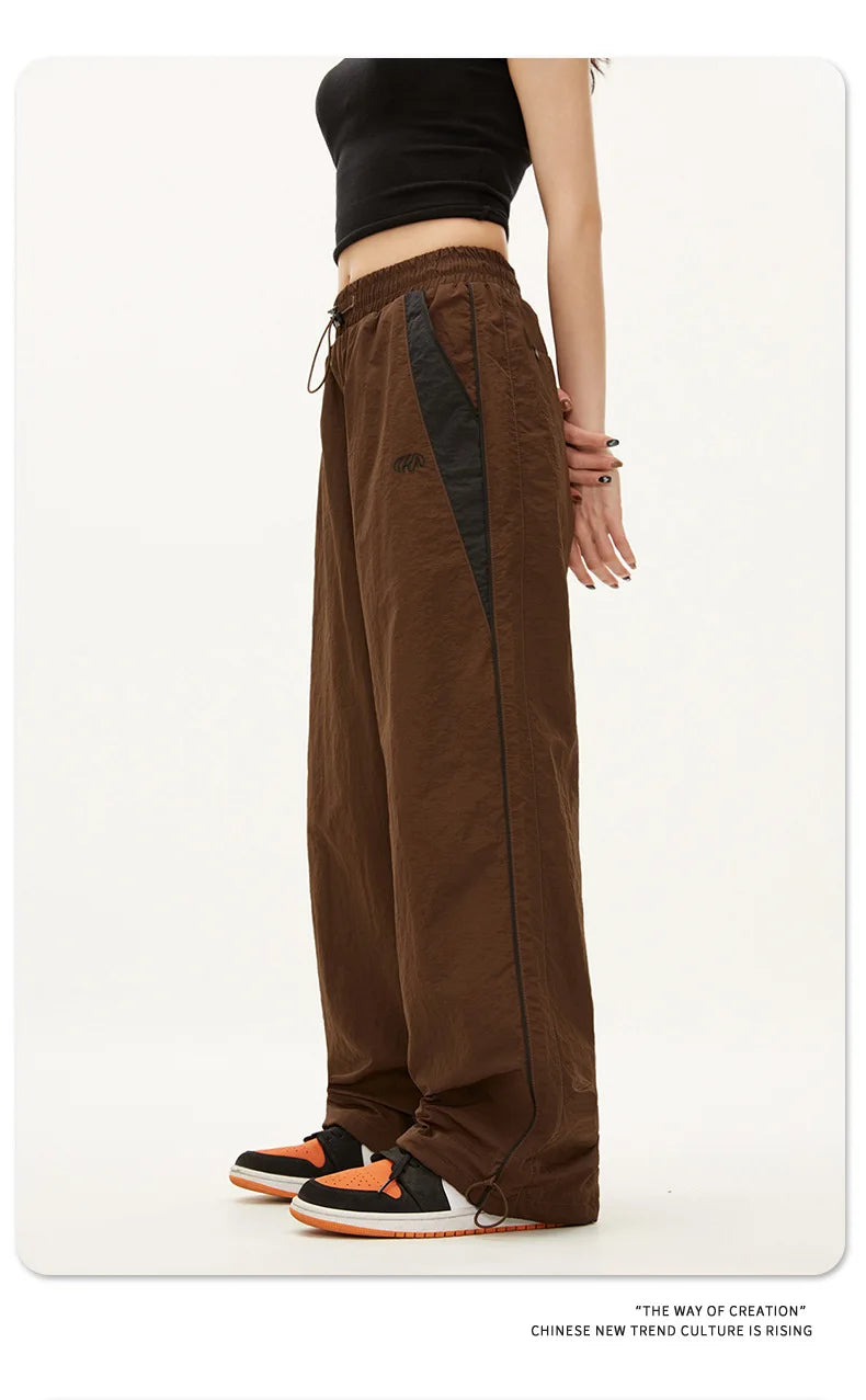 Damen lässige Jogginghosen Mode Streetwear Übergroße Sport-Weite Beinhosen Hip Hop Y2k Sweatpants High Waist Baggy Hosen