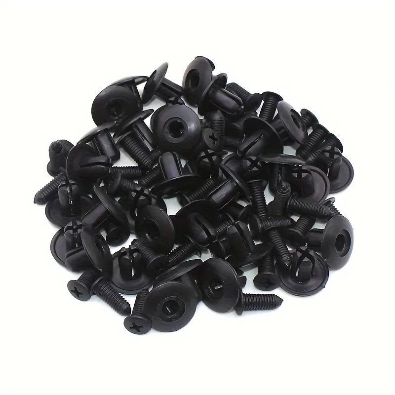 30 pcs 8mm Plastic Rivets Fasteners Screw Car Bumper Fender Black Rivet Car Fastener Clips For Toyota For Focus For Kia Nissan