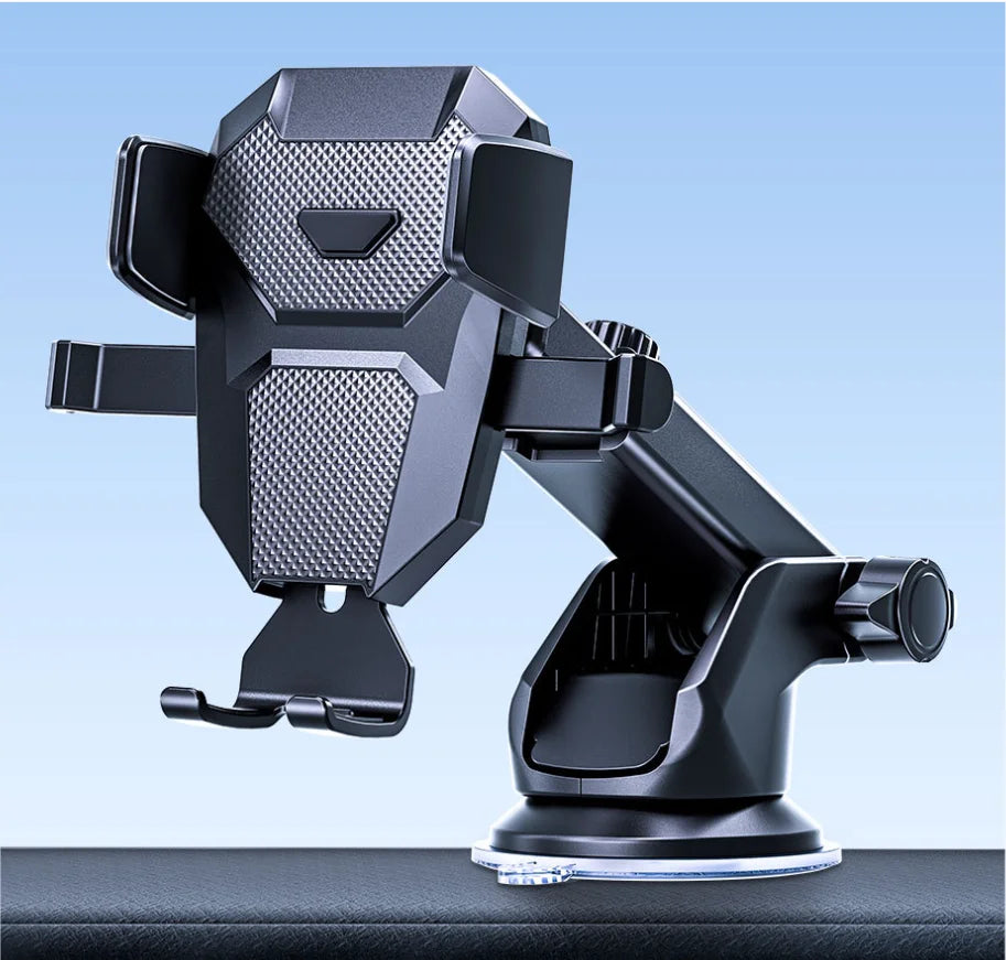 Car phone holder with automatic locking and silicone bottom suction cup navigation bracket