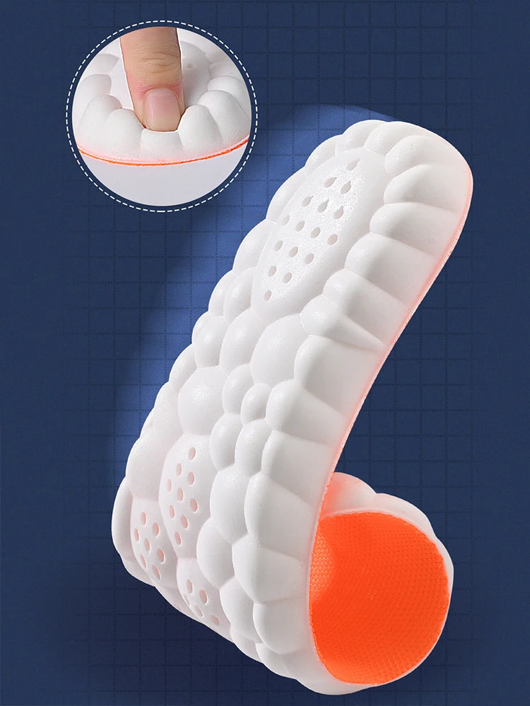 1/2/4 Paar Latex-Sporteinlegesohlen Weiche, hochelastische Schuheinlagen Orthopädische, atmungsaktive Stoßdämpfungs-Dämpfungseinlegesohlen mit Fußgewölbeunterstützung