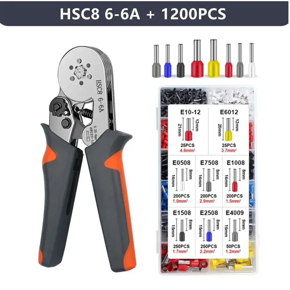 Crimping Tools Mini Electrical Pliers HSC8 6-4/6-6(0.25-10mm²/0.25-6mm²) Wire Connection Ferrule Sleeves Terminal Repair Clamp - Shoppiline