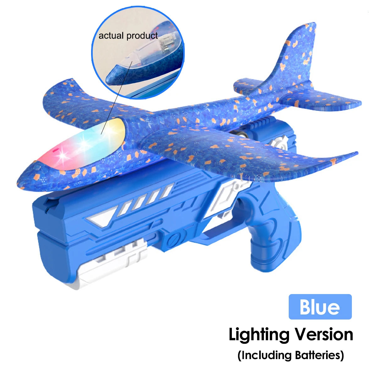 Kids Foam Aircraft 10M Launcher Catapult Glider Aircraft Gun Toy Children's Outdoor Game Soft Bullet Gun