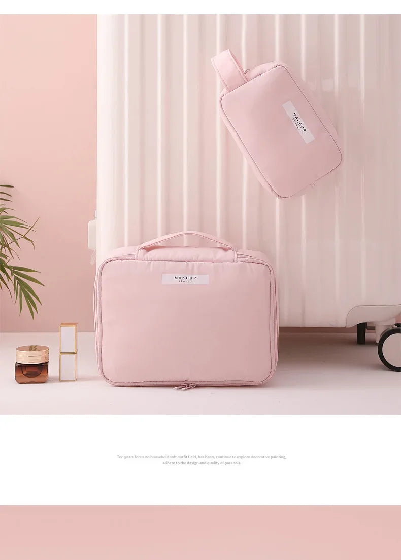 Damen tragbare Kosmetiktasche mit hohem Erscheinungsbild, große Reise-Waschtasche, dreidimensionale Make-up-Aufbewahrungstasche