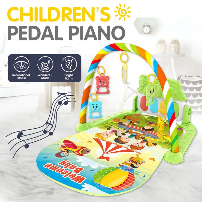 Baby Musik Spieldecke Krabbeldecke Neugeborenen Teppich Pedal Klaviertastatur Baby Fitness Rack Spielmatte Krabbelspielkissen Spielzeug Geschenk