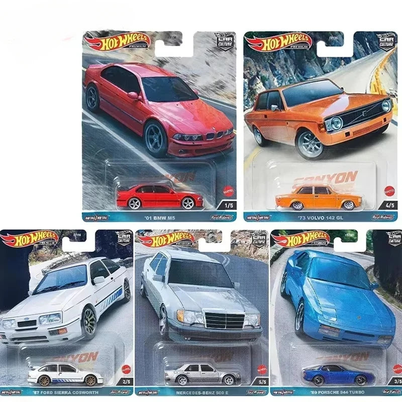Original Hot Wheels Premium Models Car Culture Race Day Canyon Real Riders Audi Ford Mercedes C-class Toys for Boys 1/64 Vehicle