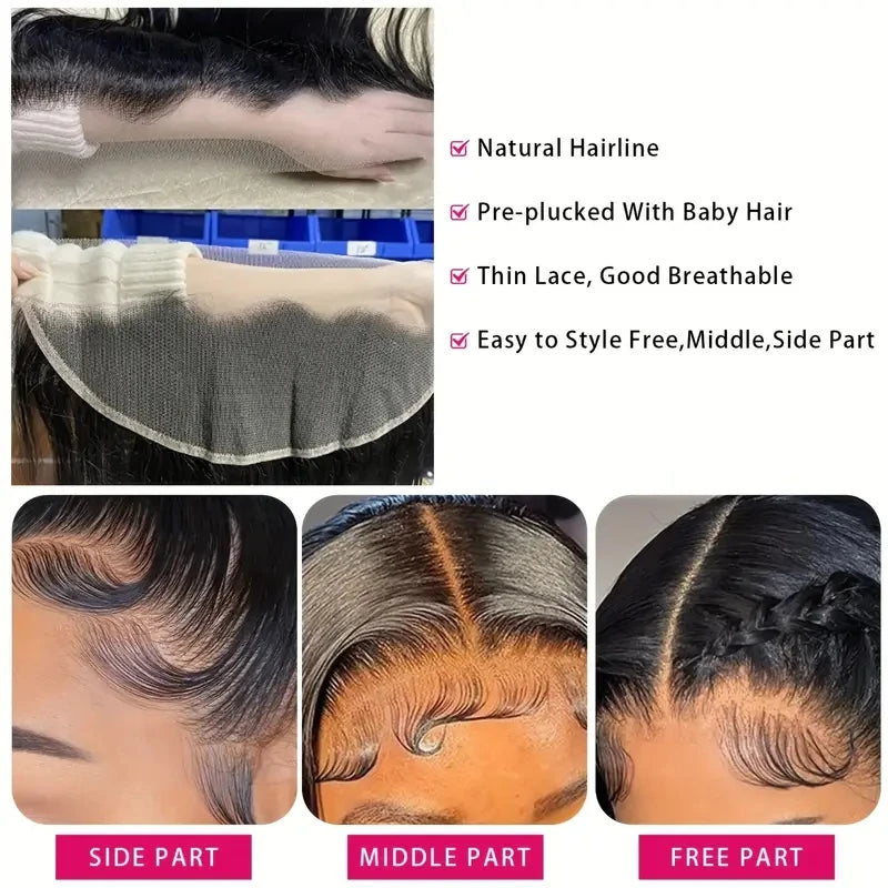 Raides 4x4 5x5 6x6 Closure Dentelle Cheveux Humains Transparents 13x4 13x6 Frontal Dentelle Cheveux Humains Oreille à Oreille Extensions Frontales