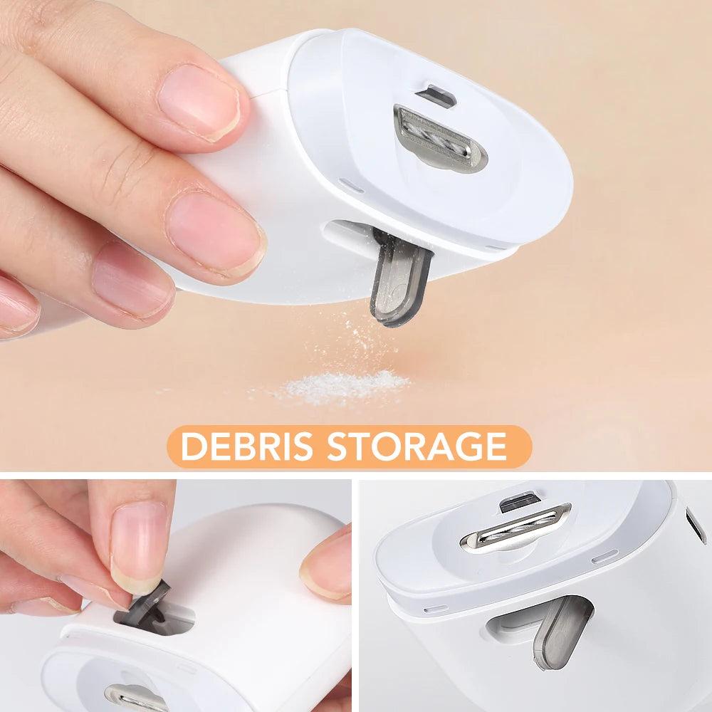 Coupe-ongles électrique avec lumière LED 2 en 1 automatique, lime à ongles, tondeuse pour bébé et adulte, mini outils de manucure, soin des ongles