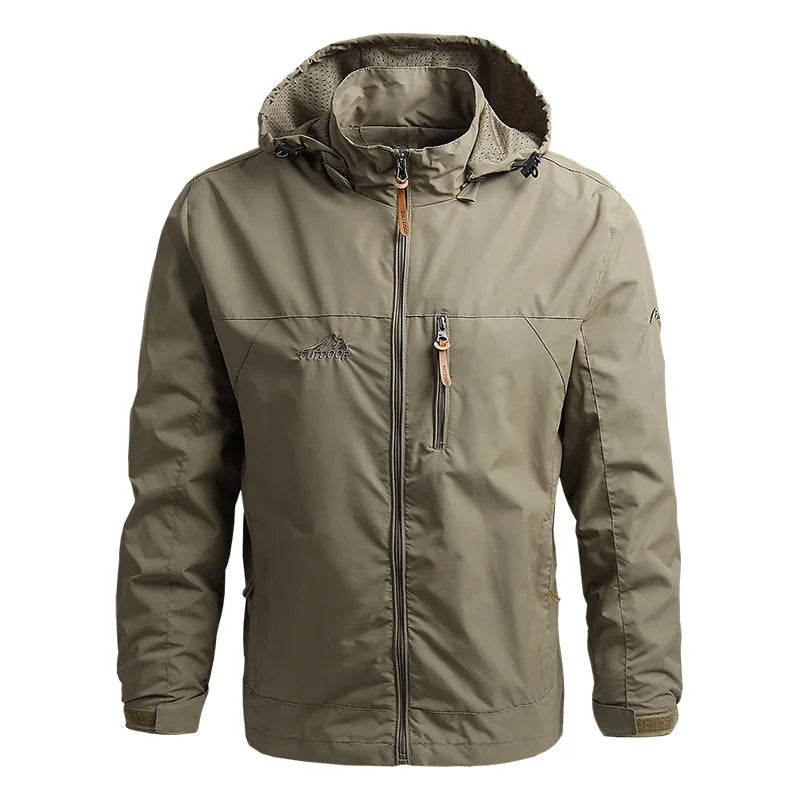 Windbreaker Herren Taktische Jacke Wasserdicht Outdoor Kapuzenmantel Sport Militär Europäische Größe S-5XL Feldklettern Dünne Oberbekleidung