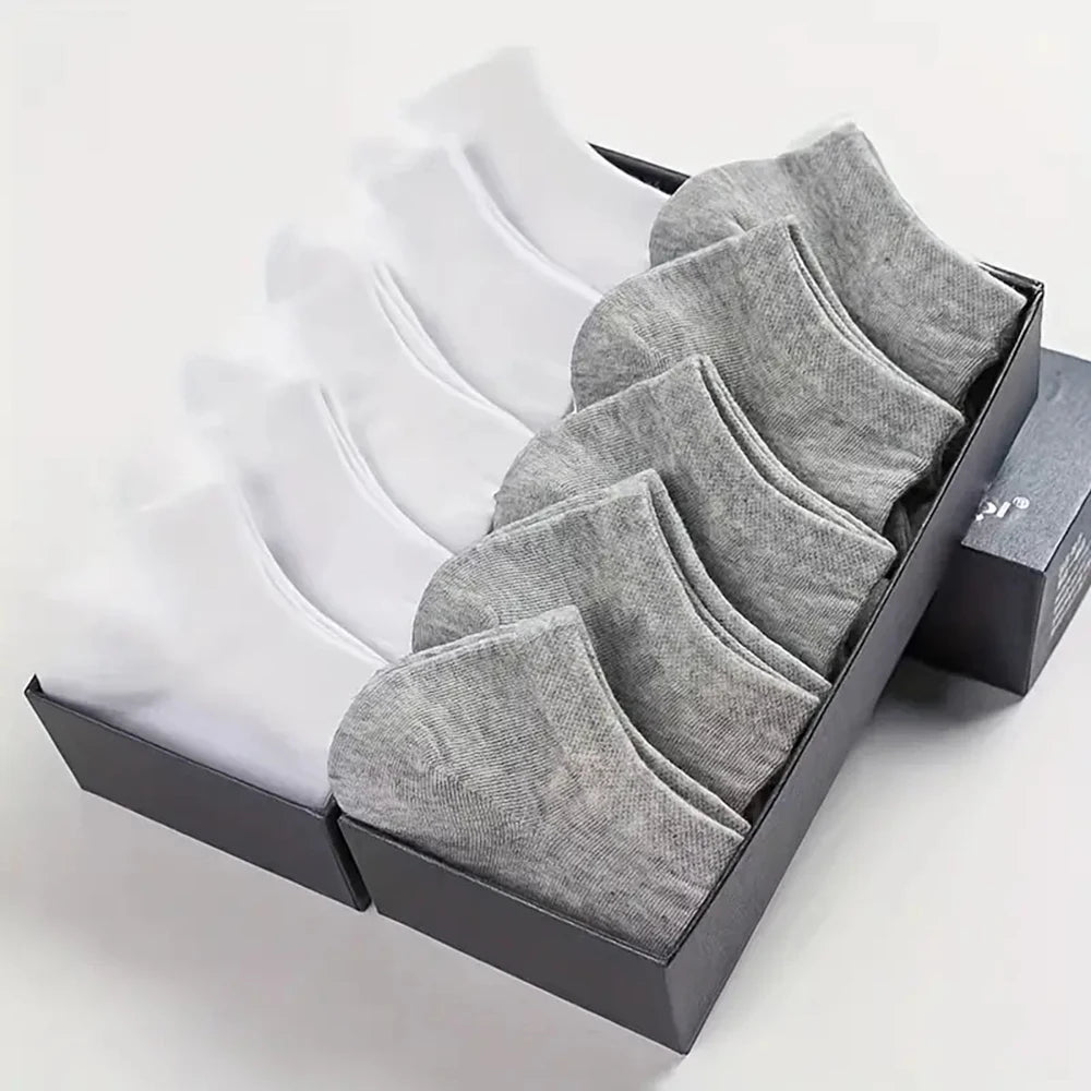 10/20/40 Pairs Men's Boat Socks Business Sport Sweat Absorption Mature Summer Autumn Solid Color Versatile Ankle Socks