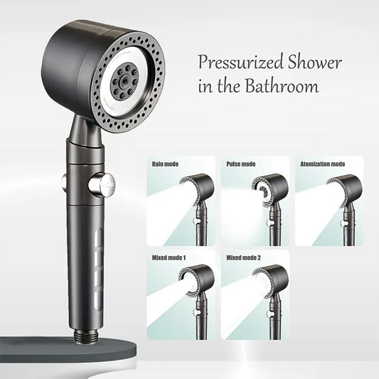High Pressure Handheld Shower Head with One Button Stop Feature Water Saving Bathroom Accessory Set for Efficient Water Usage