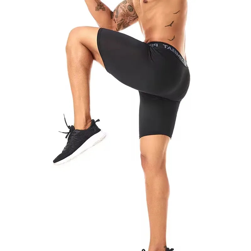 Men Boxers Sports Underwear Underpants Gym Shorts M L XL Black Quick-Drying Sweatpants Moisture Absorption Breathable Fitness