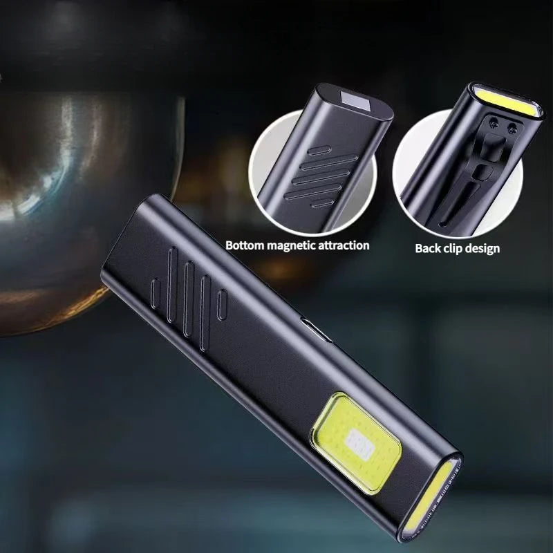 2026 NEW  LED Keychain Flashlight USB-C Rechargeable 600Lm Portable Mini Torch Light Pocket Lantern Flood Work Light With Magnet