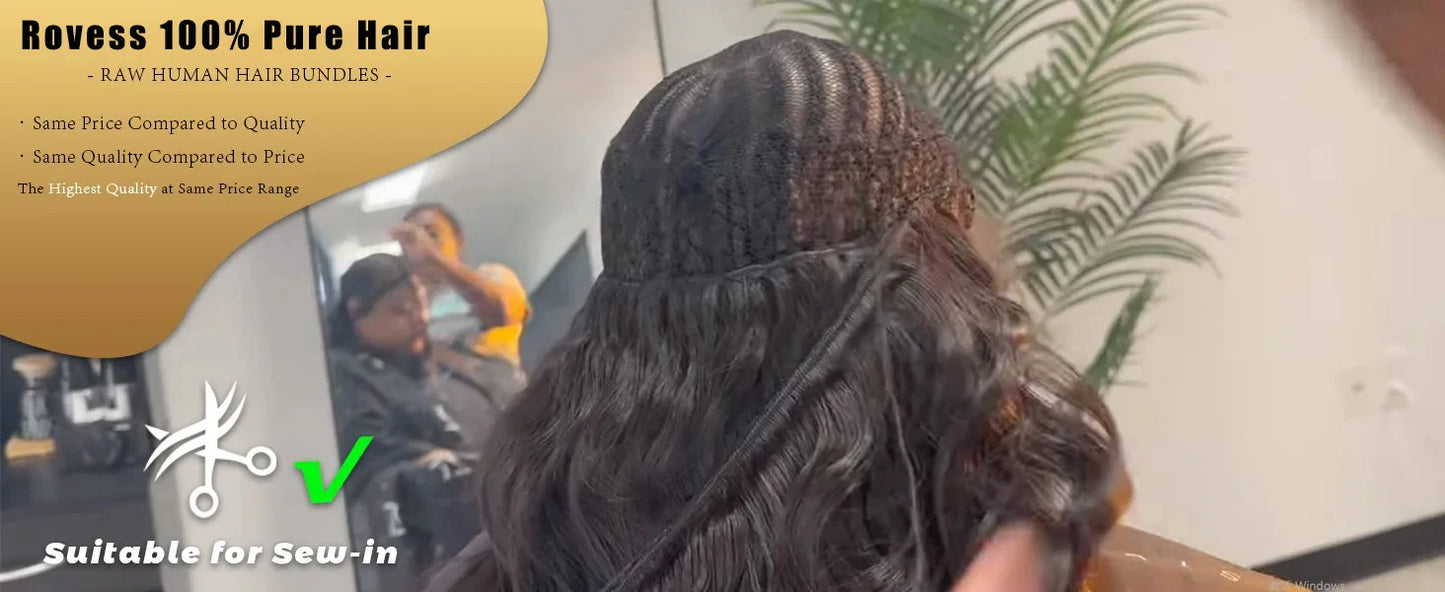 30 32 Inch Full Head Body Wave Bundles 100% Raw Human Hair Weaving Virgin Hair Extensions 1 3 4 Pcs Natural Black Color Double Weft Remy Hair Thick Full Ends Hair Bundles