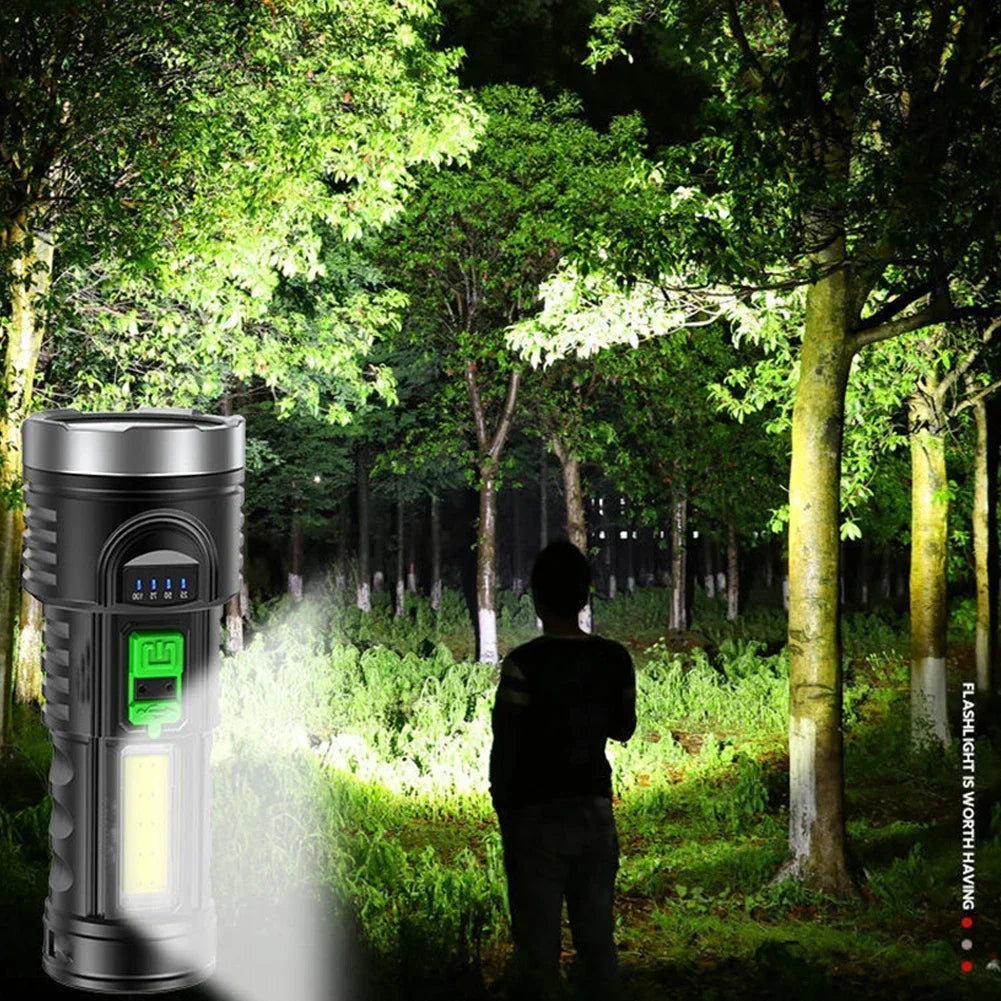 5 LED High Power Led Flashlights Rechargeable Camping Torch 5 Lighting Modes For Outdoor Camping Adventure Lamp with Side Light
