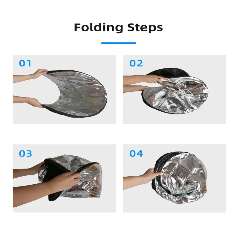 Clearance_RF01 24" Reflector 5in1 30CM 60CM 80CM 110CM Silver White Gold Portable Collapsible Soft Light Round Photography for S