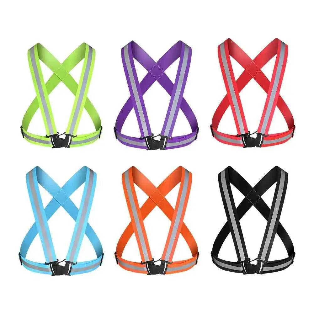 New Highlight Reflective Straps Night Running Riding Clothing Vest Adjustable Safety Vest Elastic Band For Adults and Children