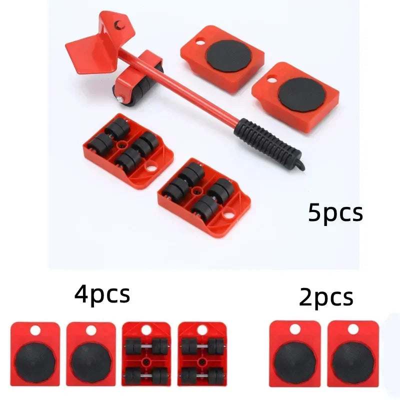 Heavy Duty Furniture Moving Kit - 5pc Roller Set for Effortless Lifting & Gliding